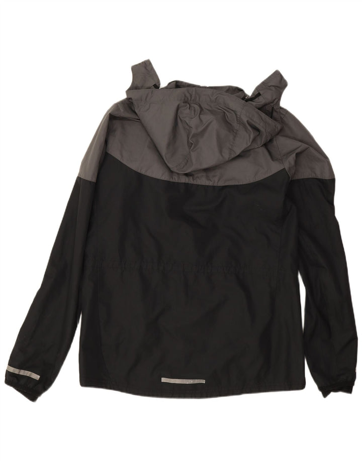 Chaqueta impermeable con capucha Nike para mujer UK 46 Grande Gris Colorblock Poliéster