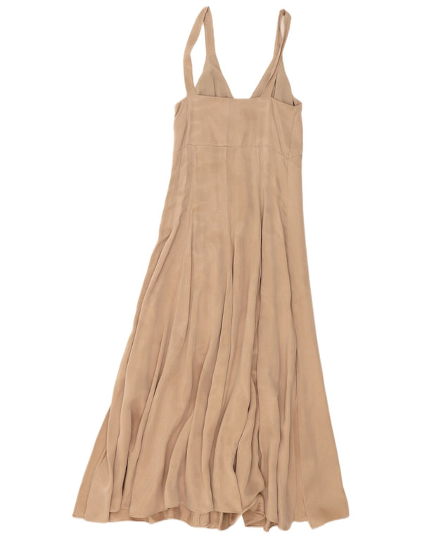 Damska sukienka maxi bez rękawów Massimo Dutti EU 34 2XS beżowy poliester