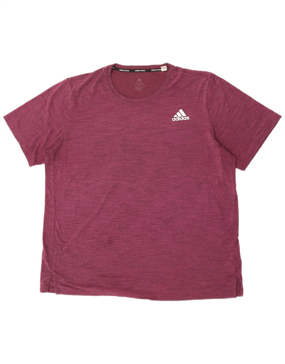 Adidas Mens T-Shirt Top XL Burgundy Flecked Polyester