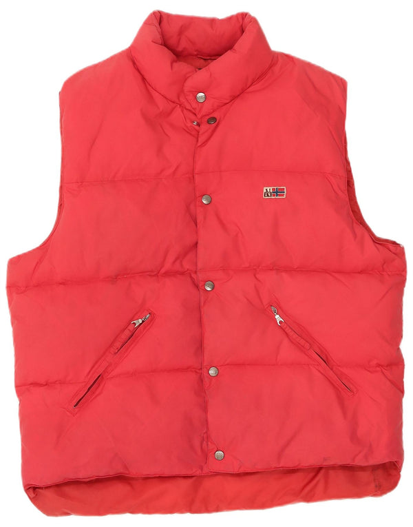 Napapijri Herren Geographic Graphic Wattierte Weste UK 44 2XL Rotes Nylon