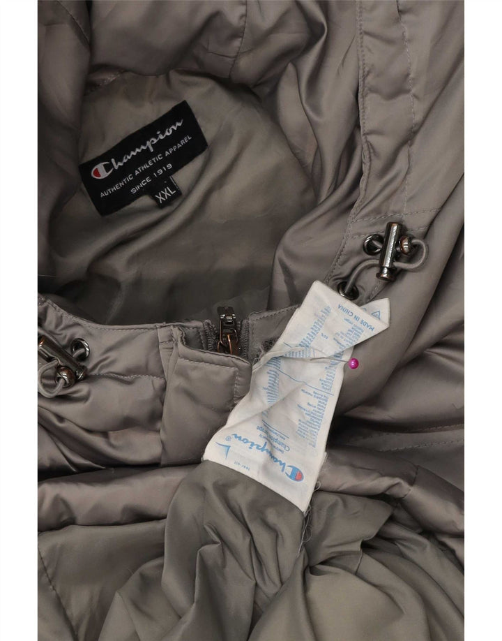 Champion Womens Hooded Duffle Padded Coat UK 20 2XL Grey Polyester