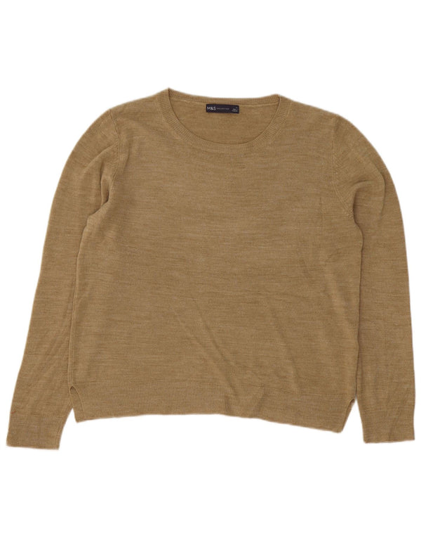Marks & Spencer Γυναικείο πουλόβερ με λαιμόκαυστο UK 16 Large Khaki Acrylic