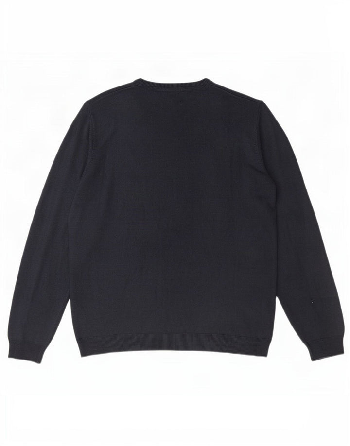 Marks & Spencer Mens V-Neck Jumper Sweater XL Navy Blue Acrylic