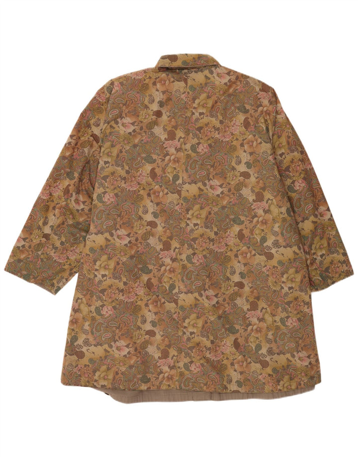 Vintage Womens Reversible Trench Coat UK 20 2XL Beige