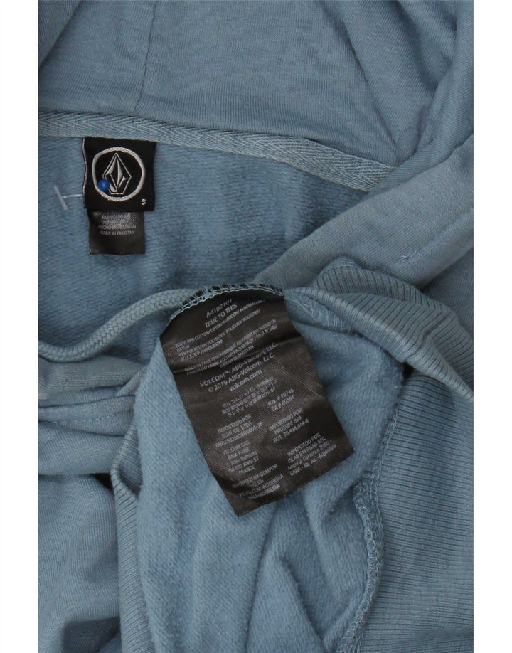 Volcom Mens Hoodie Jumper Small Blue Cotton