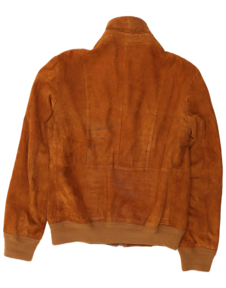 Vintage Mens Suede Bomber Jacket IT 52 XL Brown
