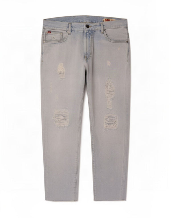 Jeans ritagliati effetto consumato da uomo Rifle W36 L26 cotone blu