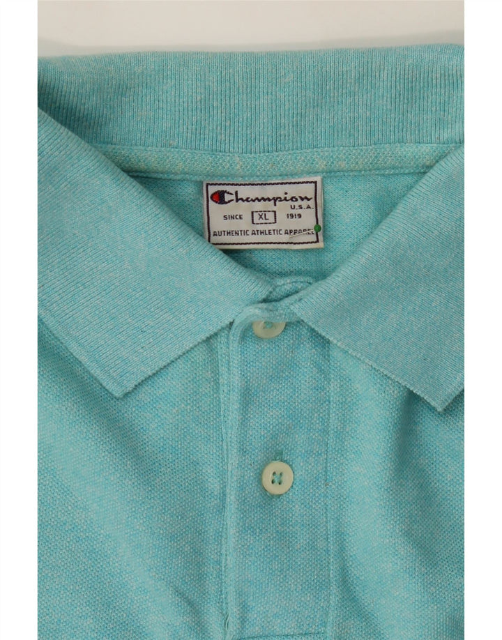 CHAMPION Mens Polo Shirt XL Blue Cotton Vintage Champion and Second-Hand Champion from Messina Hembry 