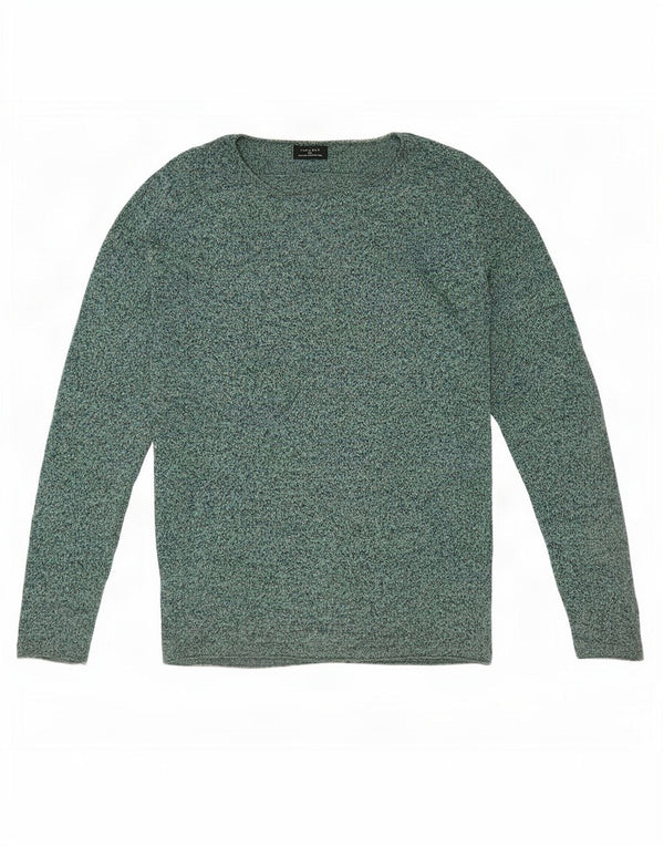 Zara Herre Boat Neck Jumper Sweater Large Grøn Flecked