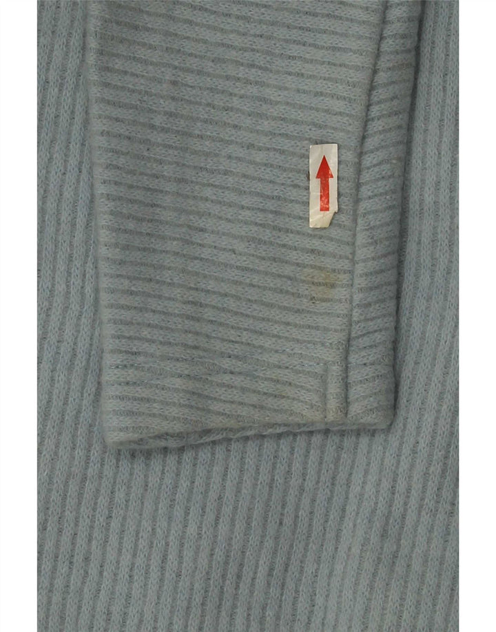 Roccobarocco Womens Graphic Asymmetric Cardigan Sweater IT 46 Large Blue