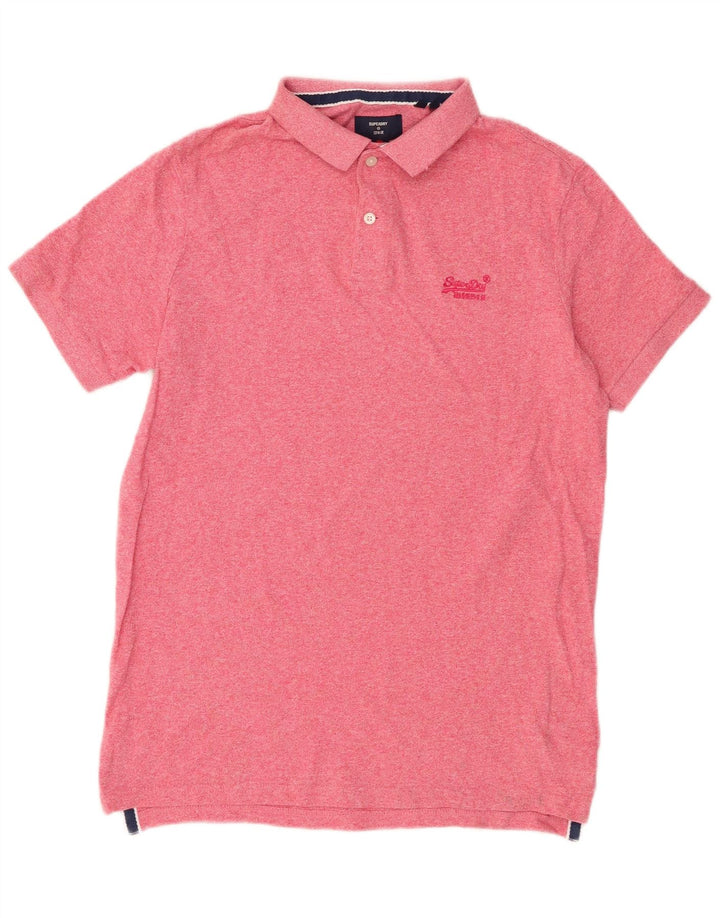 Superdry Herren-Poloshirt aus mittelrosa Baumwolle