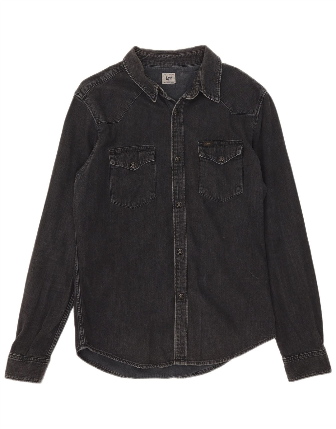 LEE Mens Denim Shirt Medium Black Cotton