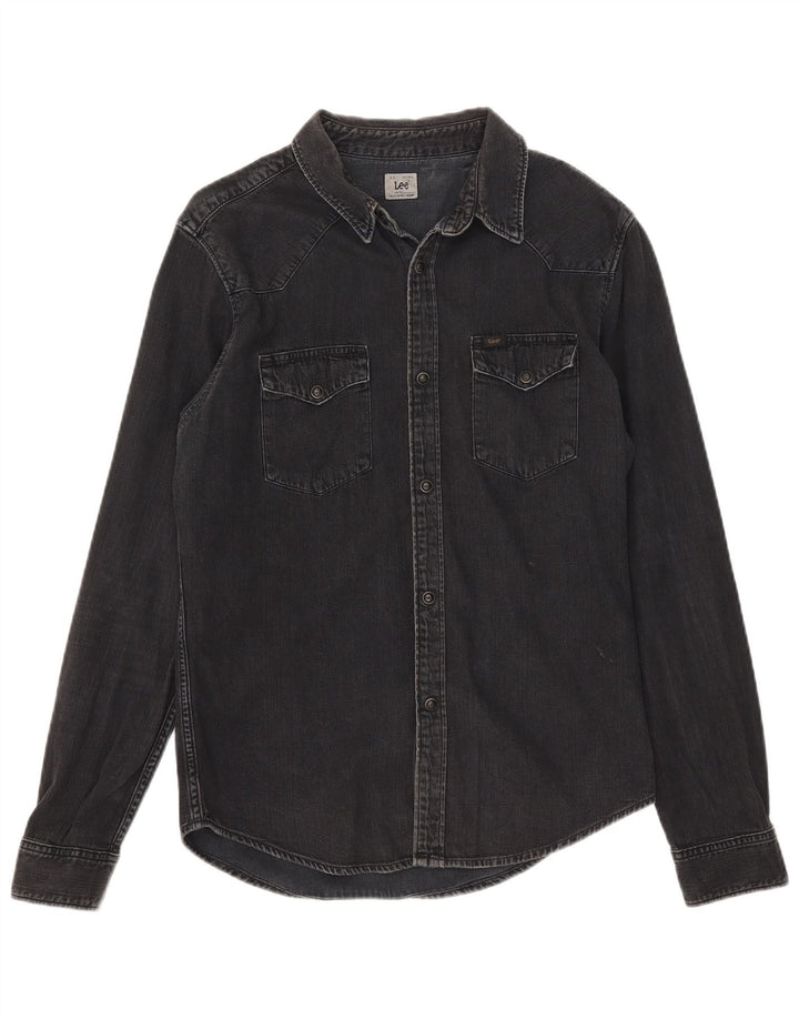 LEE Mens Denim Shirt Medium Black Cotton