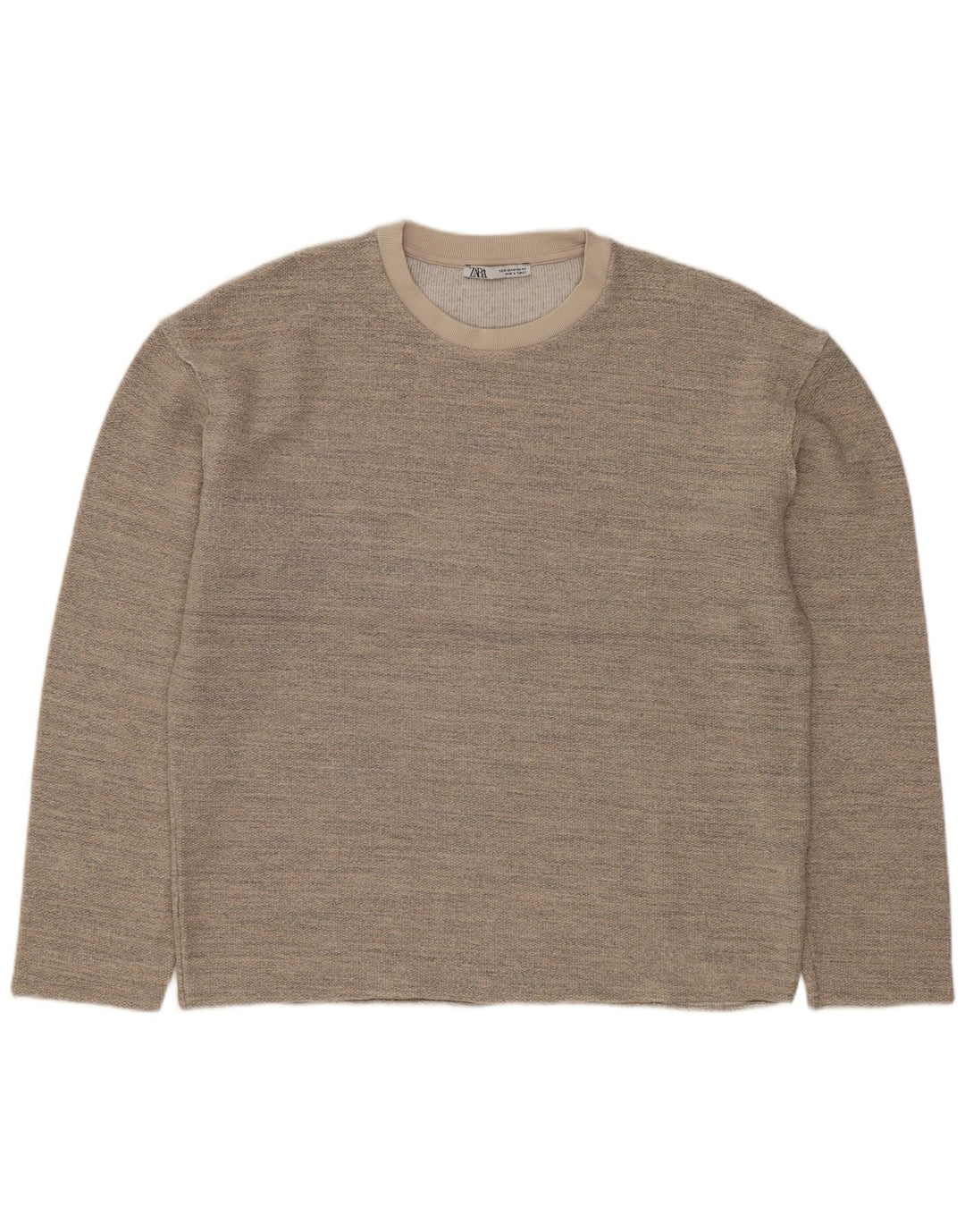 ZARA Womens Oversized Sweatshirt Jumper UK 14 Medium Grey Flecked Acrylic