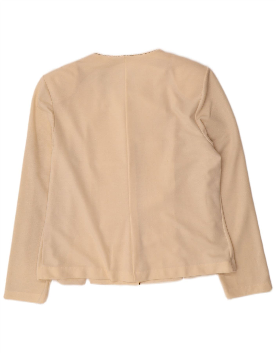 Vintage Womens 5 Button Blazer Jacket UK 16 Large Off White Polyester