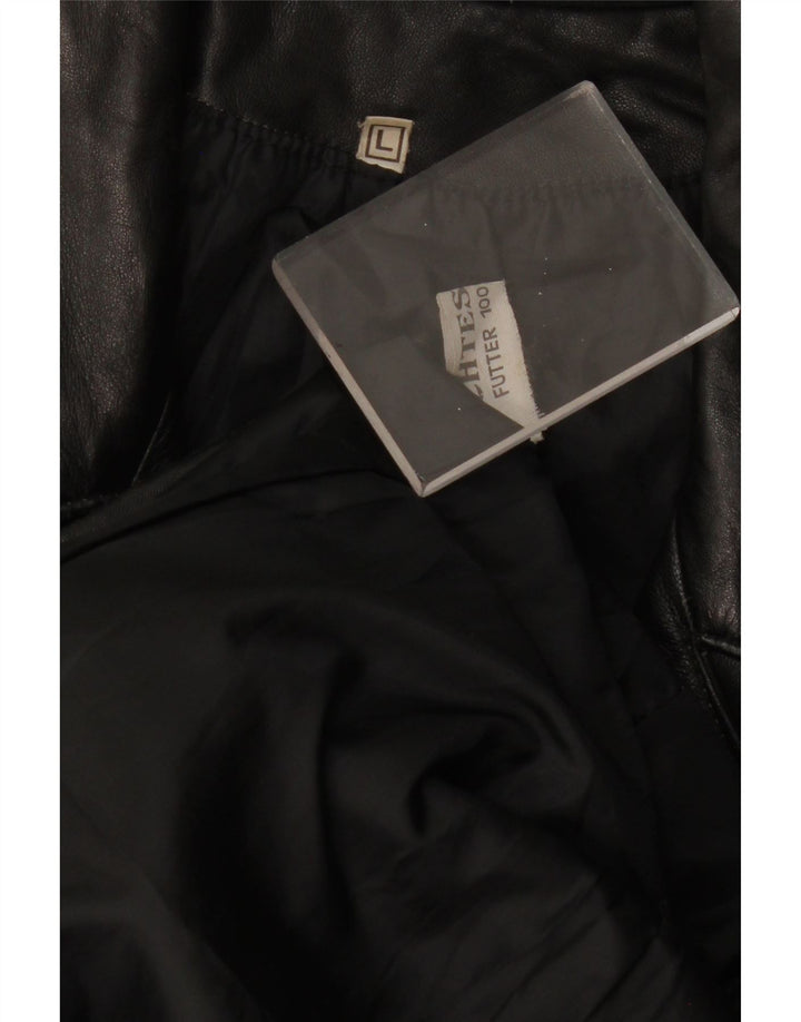 Cappotto in pelle da donna VINTAGE UK 14 Grande pelle nera