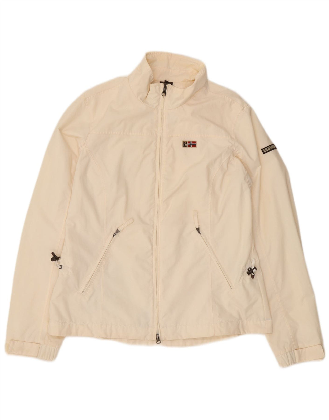 Napapijri Womens Rain Jacket UK 18 XL Off White Polyamide