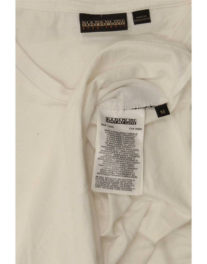 Napapijri Herre Geographic T-Shirt Top Medium Hvid Bomuld