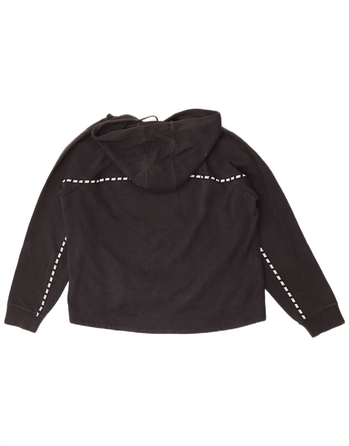 Nike Womens Graphic Hoodie Jumper UK 14 Medium Black