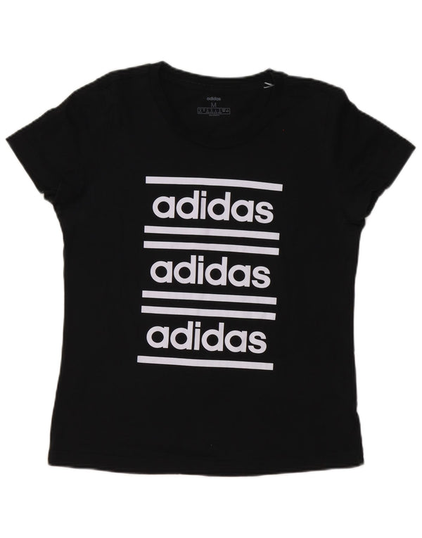 Adidas Γυναικείο T-Shirt Top UK 12/14 Medium Black
