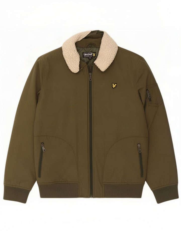 Lyle & Scott Boys Bomber Jacket 14-15 år Grøn Bomuld