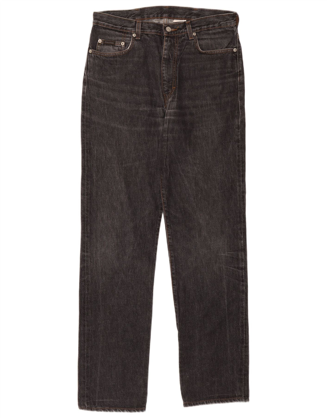 Calvin Klein Mens Straight Jeans W32 L31 Black Cotton
