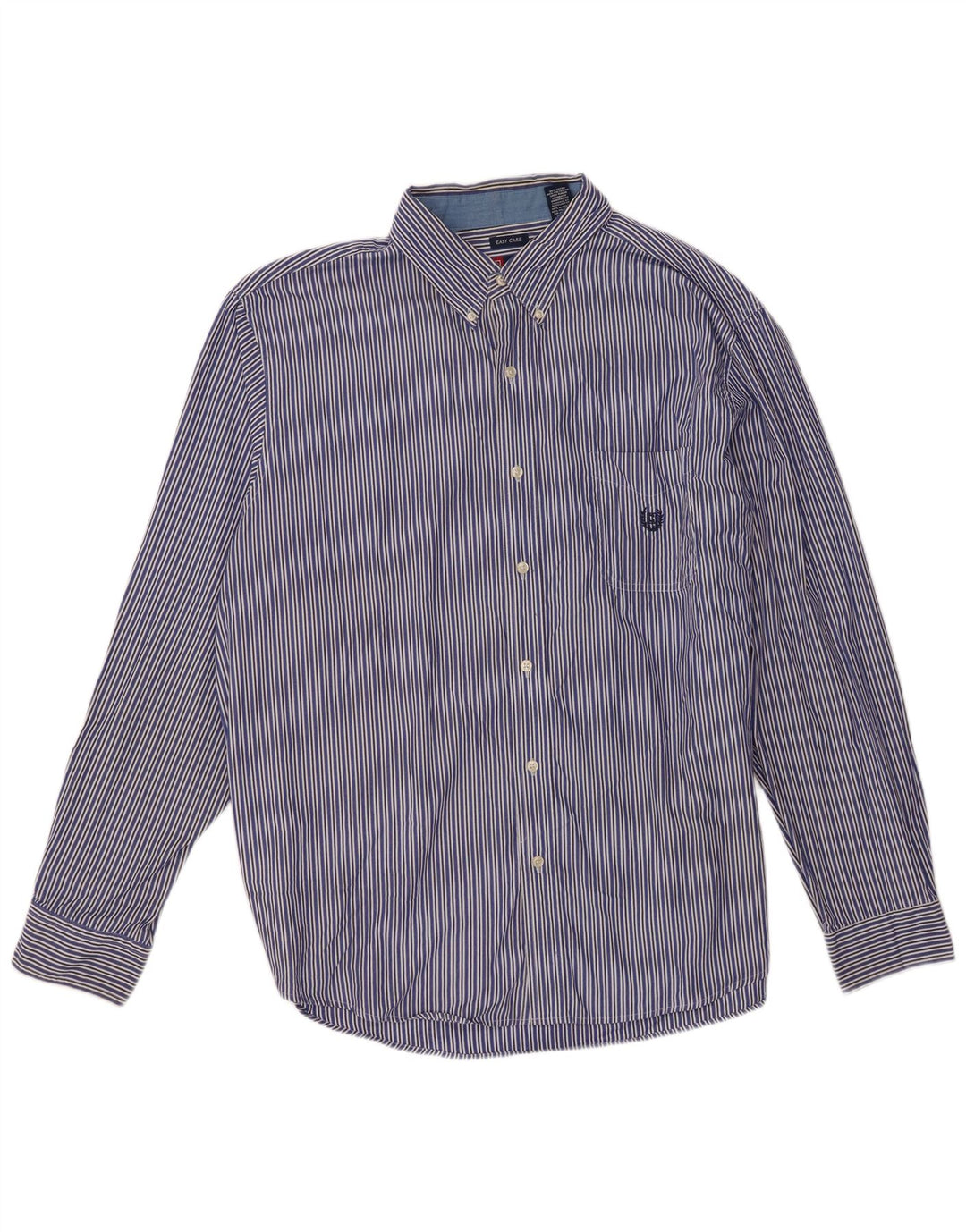 Camisa masculina Chaps 2XL algodão listrado azul