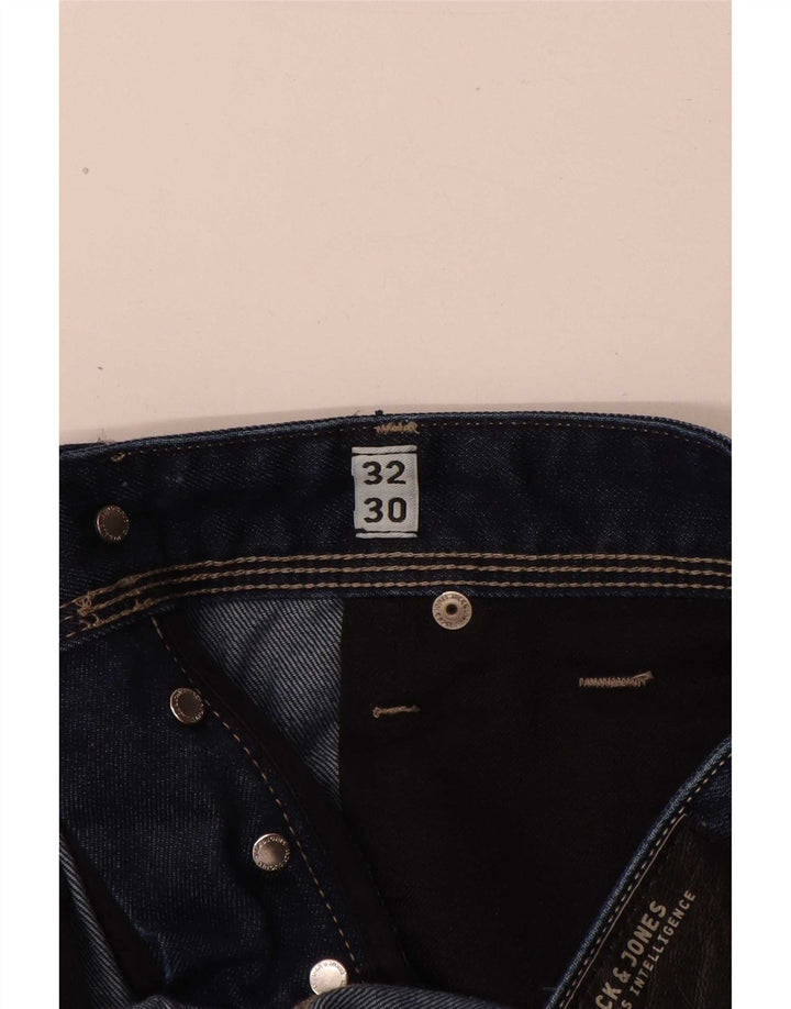Jack & Jones Mens Straight Jeans W32 L30 Blue Cotton