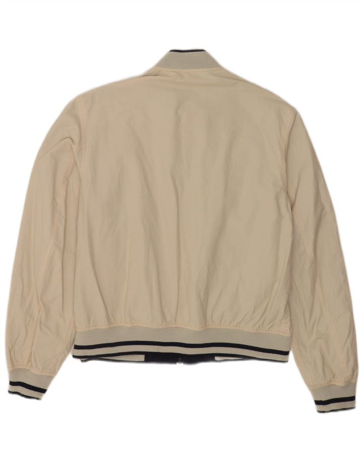 Gas Mens Reversible Bomber Jacket UK 40 Large Beige Colourblock Cotton