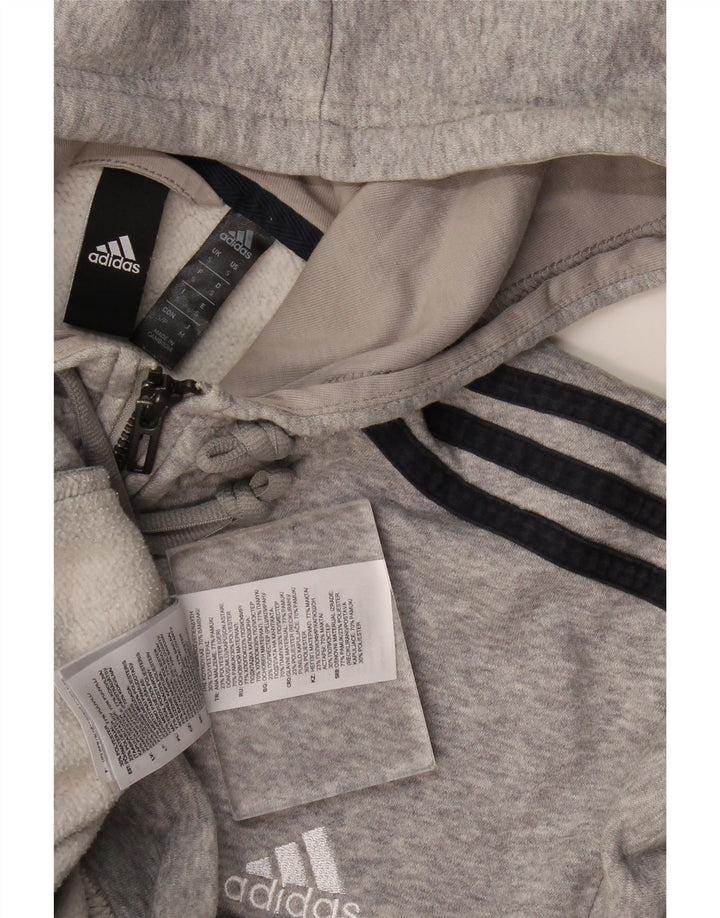Adidas Mens Zip Hoodie Sweater Small Grey Cotton