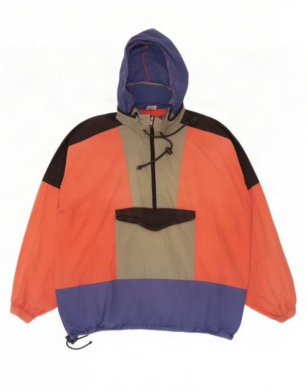 Vintage Herren-Anorakjacke mit Grafik, UK 41/42, groß, mehrfarbig, Farbblock