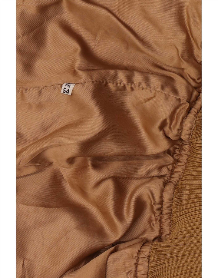 Vintage męska zamszowa kurtka bomber IT 54 2XL brązowa retro