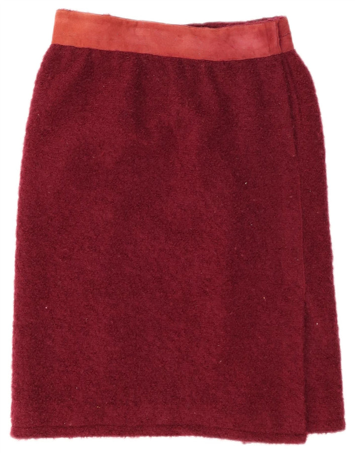Alberta Ferretti Damen Gerader Rock W30 Medium Burgund