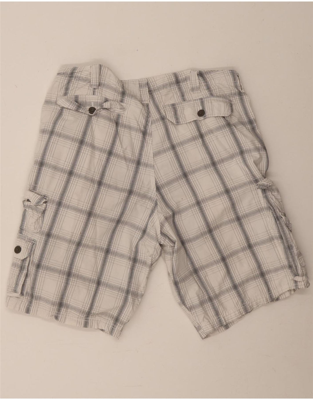 Lee Mens Dungarees Cargo Shorts W38 XL White Check Cotton