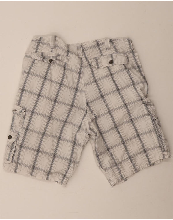 Lee Mens Dungarees Cargo Shorts W38 XL Algodón A Cuadros Blanco