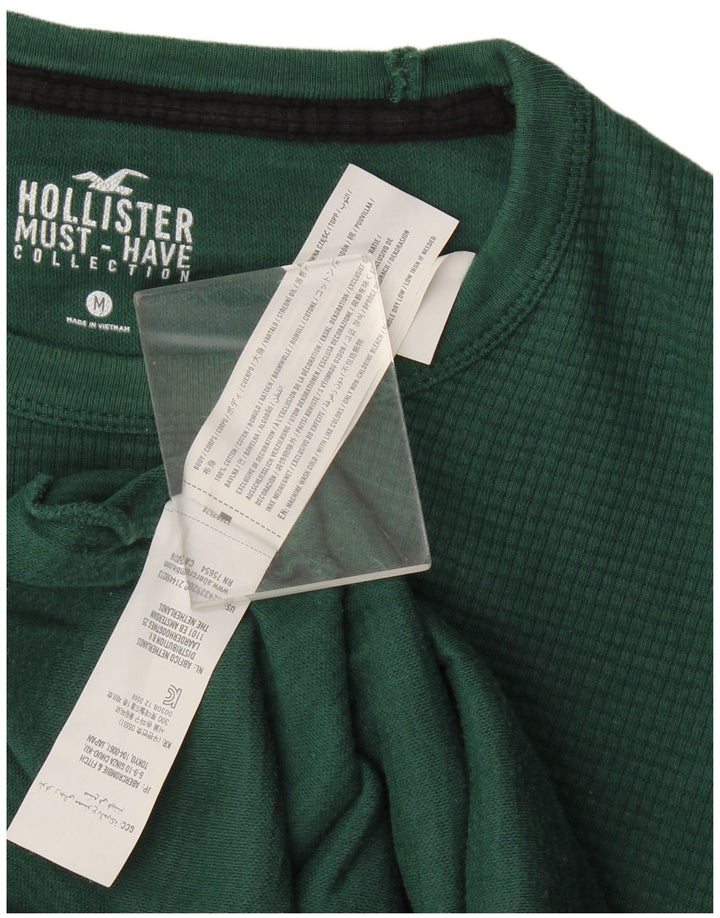 Hollister Mens Top Long Sleeve Medium Green Cotton