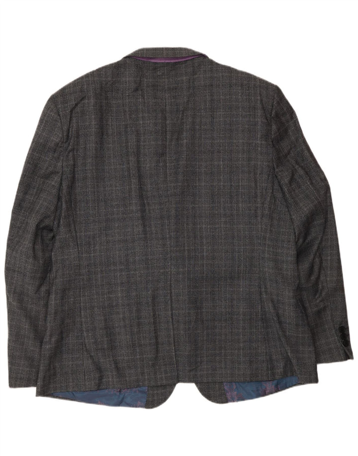Ted Baker Herre 2-knaps blazerjakke UK 46 3XL Grå ternet uld