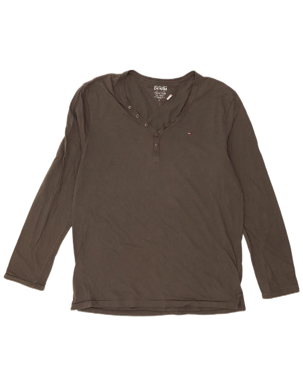 Tommy Hilfiger Mens Top Long Sleeve XL Khaki Cotton