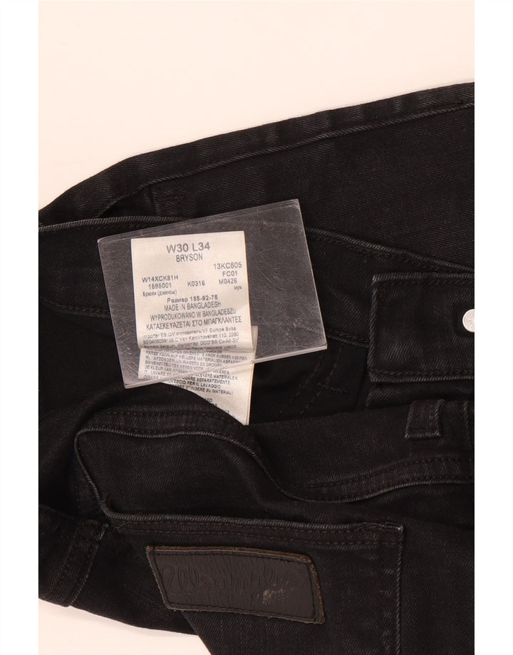 Wrangler Mens Bryson Slim Jeans W30 L28 Black Cotton