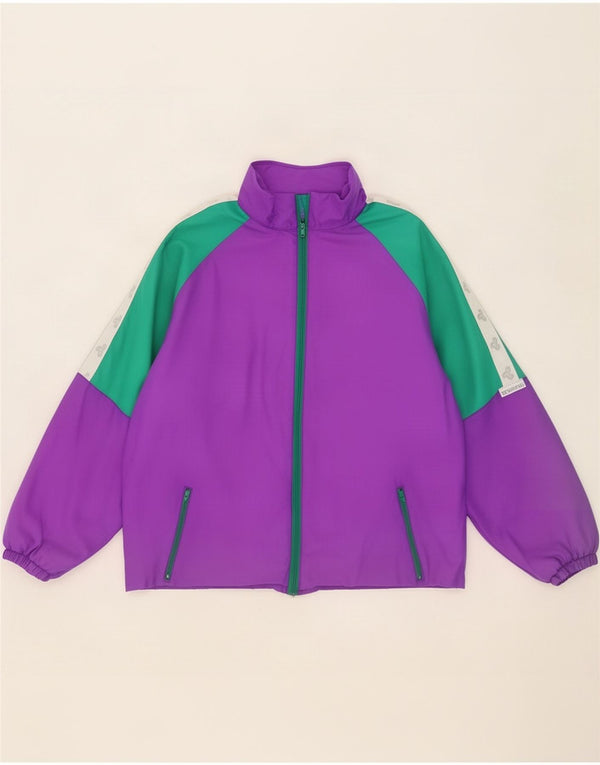 Brugi Veste de survêtement à capuche graphique pour homme, taille L, violet, color block