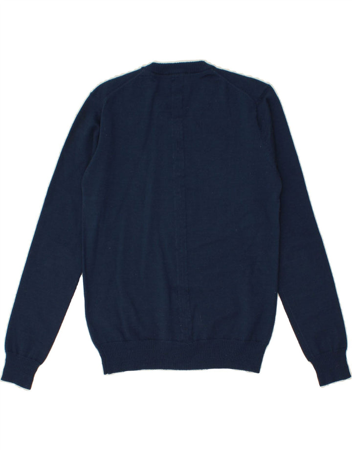 GUESS Mens V-Neck Jumper Sweater Small Navy Blue Acrylic Vintage Guess and Second-Hand Guess from Messina Hembry 