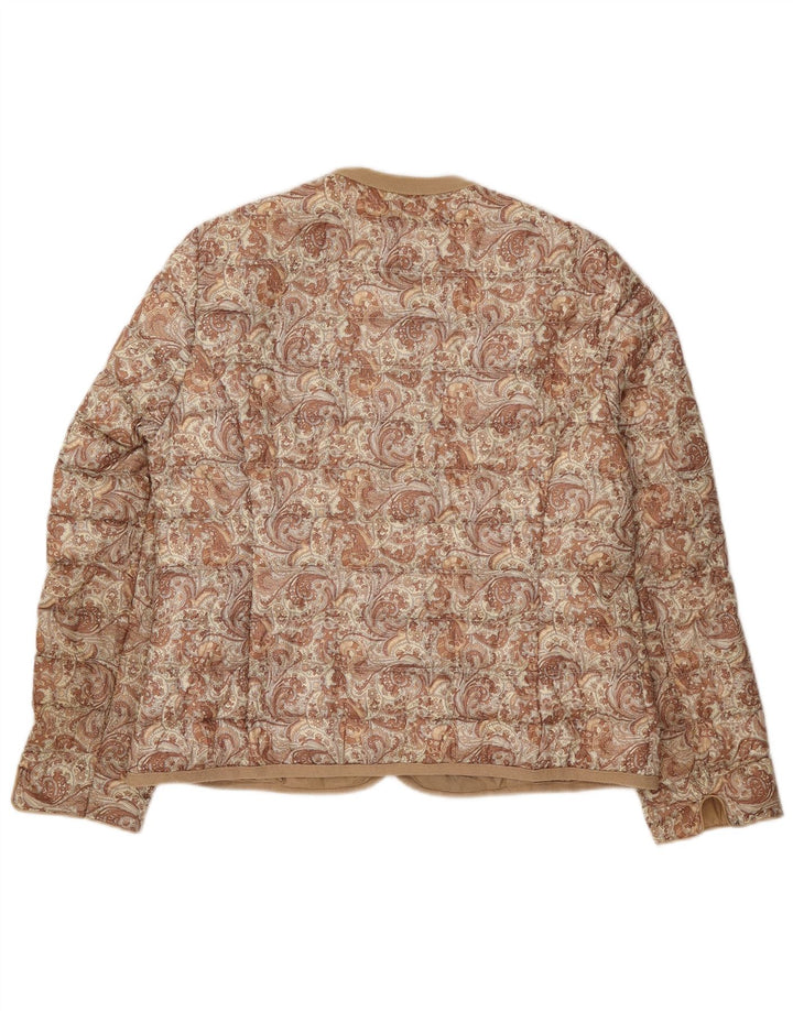 Betty Barclay Womens Padded Jacket UK 16 Large Beige Paisley Polyester