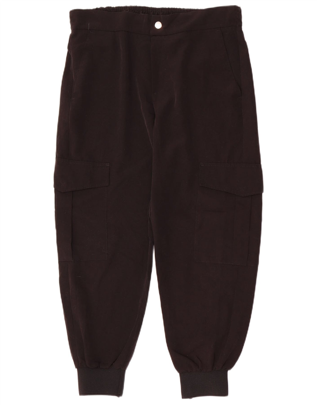 ZARA Womens Joggers Cargo Trousers Large W3 Black Polyester