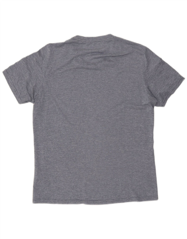 Adidas Mens Aeroready T-Shirt Top Medium Navy Blue Striped Polyester