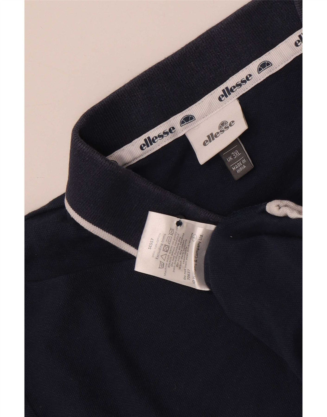Ellesse Mens Polo Shirt 3XL Navy Blue Cotton