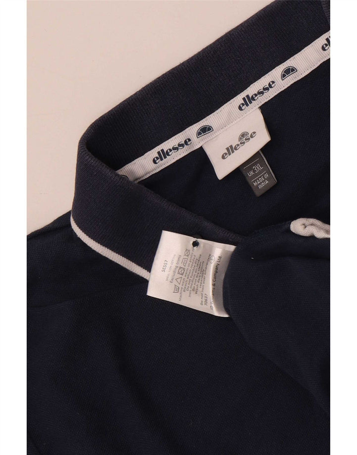 Ellesse Mens Polo Shirt 3XL Navy Blue Cotton