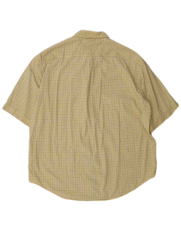Tommy Hilfiger Herren-Kurzarmhemd 2XL, gelb kariert, Baumwolle