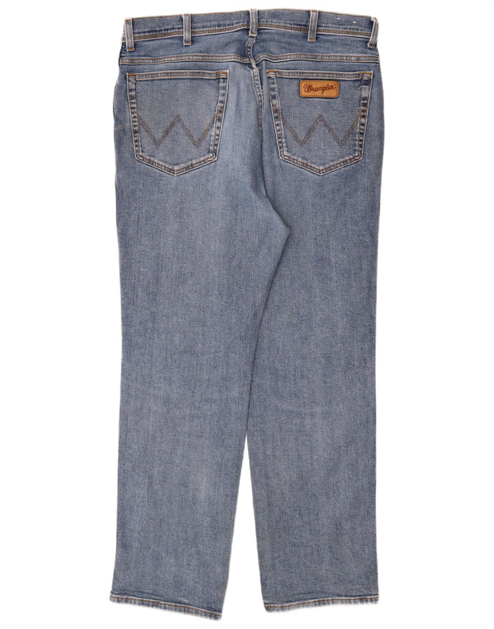 Wrangler Mens Texas Straight Jeans W38 L32 Blue Cotton