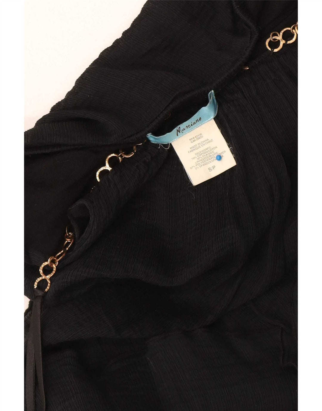 Marciano Womens Crop Cami Top UK 10 Small Black Cotton