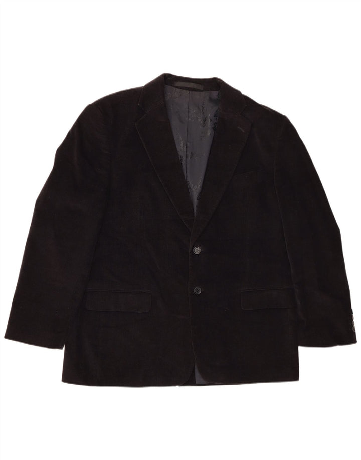 Marks & Spencer Mens 2 Button Corduroy Blazer Jacket UK 42 XL Navy Blue